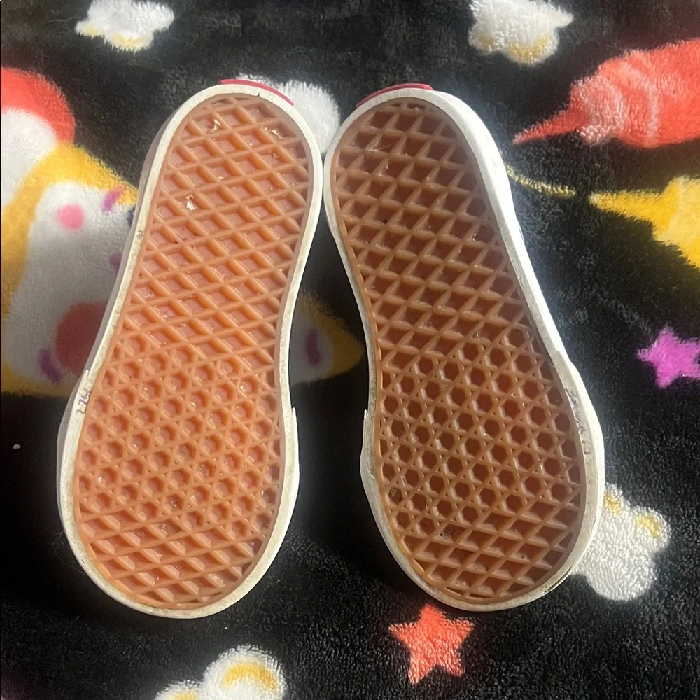 Size 6 Toddler Kids Black, White & Pink Butterfly Vans - Picture 7 of 7